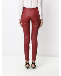 Pantaloni skinny in pelle rossi di Tufi Duek