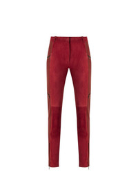 Pantaloni skinny in pelle rossi di Reinaldo Lourenço