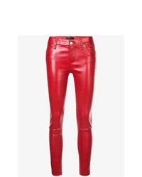 Pantaloni skinny in pelle rossi di RtA