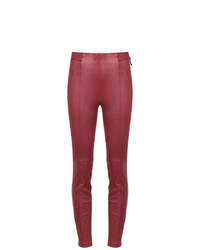 Pantaloni skinny in pelle rossi di Tufi Duek