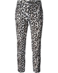Pantaloni skinny leopardati bianchi e neri di Alberto Biani