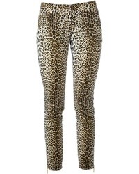 Pantaloni skinny leopardati marrone chiaro