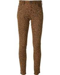 Pantaloni skinny leopardati marrone chiaro di Lapis