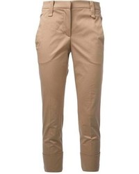 Pantaloni skinny marrone chiaro di Brunello Cucinelli