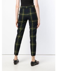 Pantaloni skinny scozzesi blu scuro e verdi di Boutique Moschino