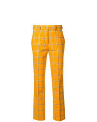 Pantaloni skinny scozzesi gialli