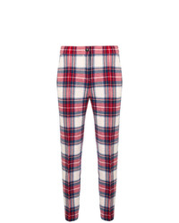 Pantaloni skinny scozzesi rossi di Boutique Moschino