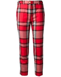 Pantaloni skinny scozzesi rossi di Vivienne Westwood