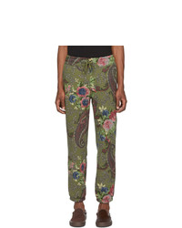Pantaloni sportivi a fiori verde oliva di Noah NYC