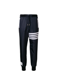Pantaloni sportivi a righe orizzontali blu scuro di Thom Browne