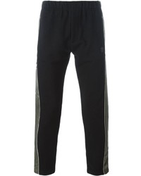 Pantaloni sportivi a righe orizzontali neri di Alexander McQueen