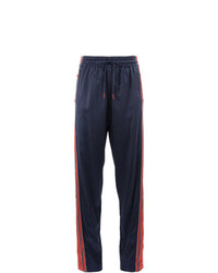 Pantaloni sportivi a righe verticali blu scuro di Monse