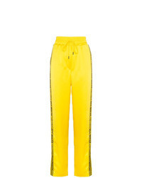 Pantaloni sportivi a righe verticali gialli
