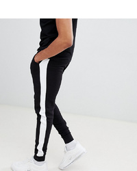 Pantaloni sportivi a righe verticali neri e bianchi di ASOS DESIGN