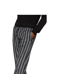 Pantaloni sportivi a righe verticali neri e bianchi di Dolce and Gabbana