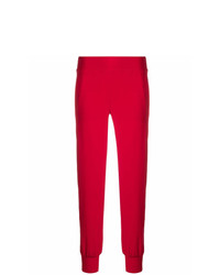 Pantaloni sportivi a righe verticali rossi di Norma Kamali