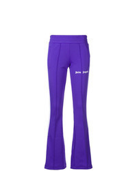 Pantaloni sportivi a righe verticali viola