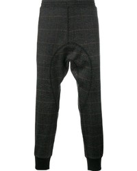 Pantaloni sportivi di lana a quadri grigio scuro di Neil Barrett