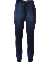 Pantaloni sportivi di seta blu scuro di Matthew Williamson