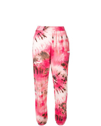 Pantaloni sportivi effetto tie-dye rosa di MSGM