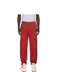 Pantaloni sportivi effetto tie-dye rossi di Off-White