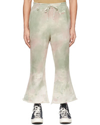 Pantaloni sportivi effetto tie-dye verde menta di Doublet