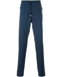 Pantaloni sportivi ricamati blu scuro di Dolce & Gabbana
