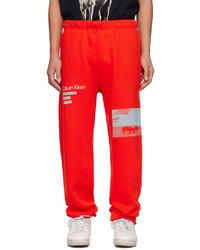 Pantaloni sportivi stampati arancioni di Calvin Klein