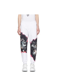 Pantaloni sportivi stampati bianchi di Alexander McQueen