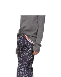 Pantaloni sportivi stampati blu scuro di Moncler Genius