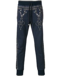 Pantaloni sportivi stampati blu scuro di Dolce & Gabbana
