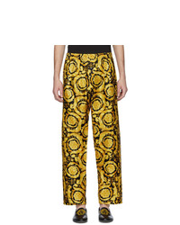 Pantaloni sportivi stampati gialli di Versace Underwear