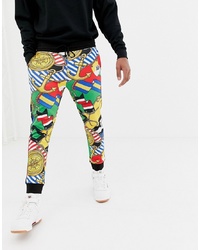 Pantaloni sportivi stampati multicolori