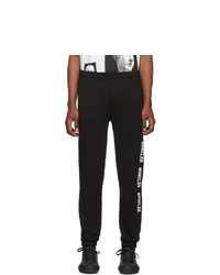 Pantaloni sportivi stampati neri e bianchi di Moncler