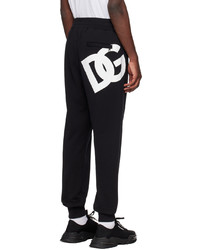 Pantaloni sportivi stampati neri di Dolce & Gabbana