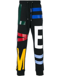Pantaloni sportivi stampati neri di Love Moschino