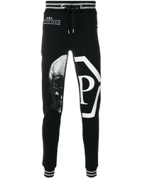 Pantaloni sportivi stampati neri di Philipp Plein