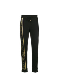 Pantaloni sportivi stampati neri di Versace Jeans