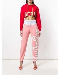 Pantaloni sportivi stampati rosa di Gcds