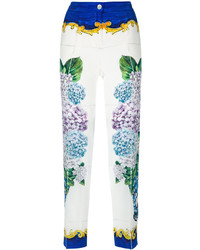 Pantaloni stampati azzurri di Dolce & Gabbana