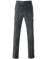 Pantaloni stampati grigio scuro di Fendi