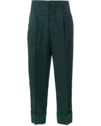 Pantaloni stampati verde scuro di Marni