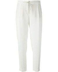 Pantaloni stile pigiama bianchi di Loro Piana