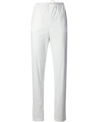 Pantaloni stile pigiama bianchi