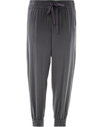 Pantaloni stile pigiama di seta grigi