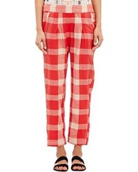 Pantaloni stile pigiama rossi