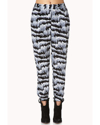 Pantaloni stile pigiama stampati grigi