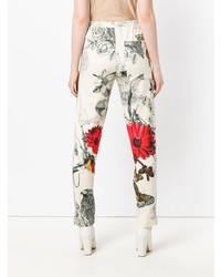Pantaloni stretti in fondo a fiori bianchi di Moncler
