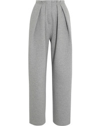 Pantaloni stretti in fondo a pieghe grigi
