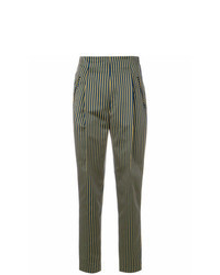 Pantaloni stretti in fondo a righe verticali blu